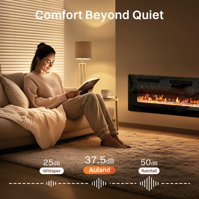 Ajeataz 40" / 50" / 60" Insert Wall Mounted Electric Fireplace, With Touch Screen, Timer, Adjustable Flame Color, 700W / 1400W