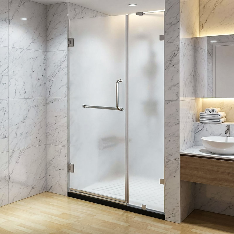 Porte de douche à charnière sans cadre l 60 po x H 79 po