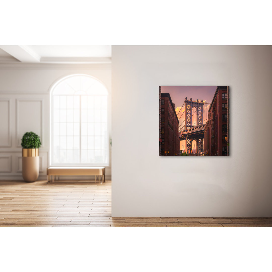 Gerahmtes Poster Manhattan Bridge von Brooklyn Street