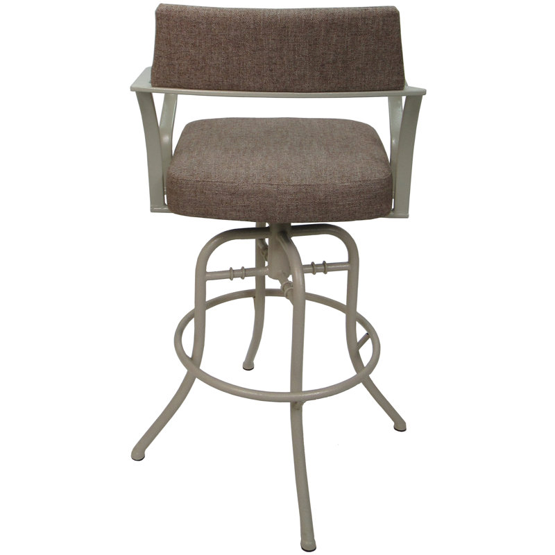 Tabouret de bar pivotant 30 po Adina, Mélange de polyester beige Basin / cadre beige