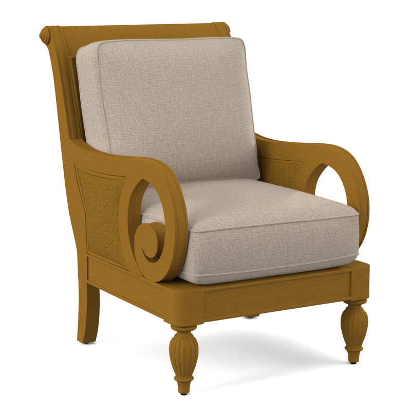 Grand View 71.12Cm Wide Armchair, Eggshell Crypton Performance; 0884-93, Sea Glass Finish