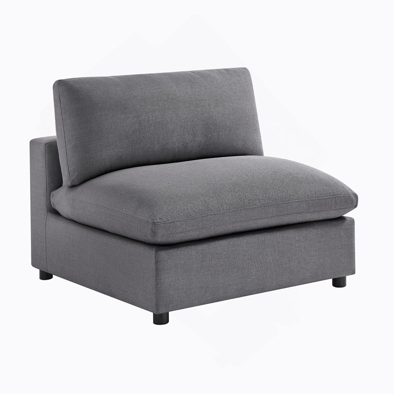 Fauteuil de chambre sans accoudoirs - gris anthracite, assise ultra-confortable et élégante pour les espaces de vie modernes