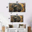 «Black and Gold Bison Glory Portrait II - Buffalo Animal», ensemble d'art sur toile-1376742916