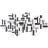 CosmoLiving by Cosmopolitan Black Metal Geometric 3D Stripes Home Wall Decor, 60" x 1" x 30"-71263994
