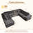 Koyu Compression Packed 5-Piece Cloudelle Plush Corduroy Fabric Cloud Sectional With U-Shape Chaise,Modern Modular Sofa With Deep Seat, Upholstered Boneless Couch For Living Room Bedroom,No Assembly Required-252070975