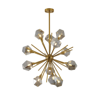 Lustre spoutnik en verre fumé 12 lumières Transitional
