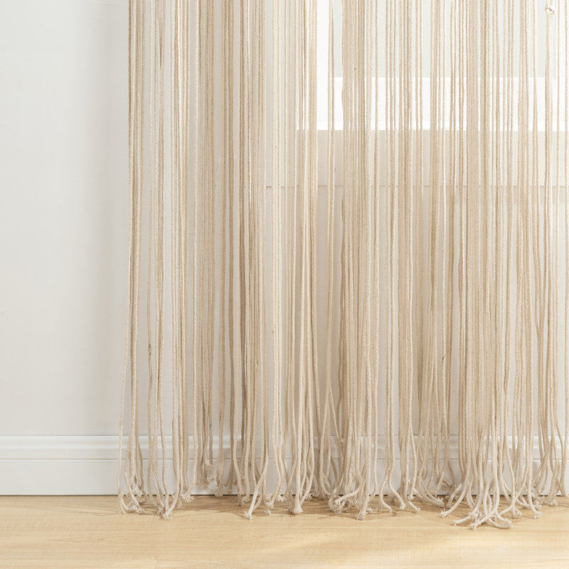 Cotton Sheer Curtain Single Panel, Neutral