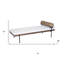 Banc rembourré en bois de coton et en métal touffeté brun ivoire et noir de 72 pouces avec coussin Gracie Mills