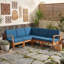Ensemble de canapé d'extérieur modulaire 5 pièces en bois d'acacia avec coussins résistants à l'eau pour terrasses-1143392206