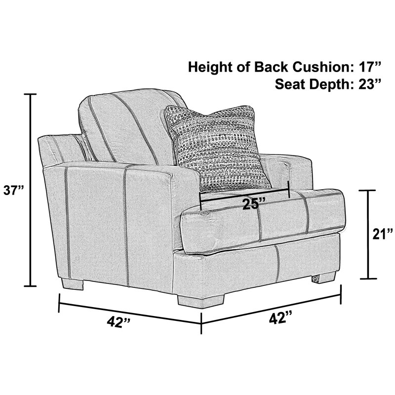 Arieyanna Italian Leather Match Club Chair with 1 Accent Pillow, Brown Leather Match