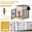 Meuble de rangement pour chien 24,6 po avec rangement et chenil d'intérieur pour chien | Caisse pour petit chien avec station de charge, meuble pour chenil et table d'appoint avec rangement pour petits chiens, brun blanc-129169919