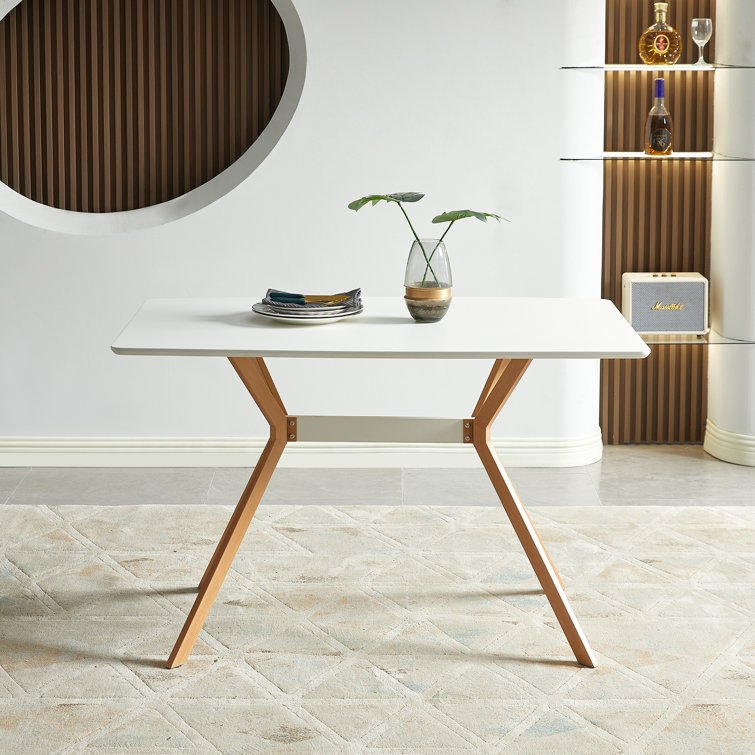 Modern Wood White Dining Table