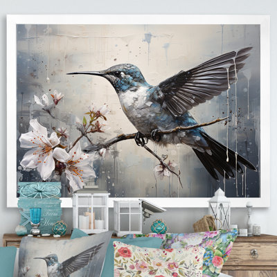 Colibri harmonie florale II sur toile
