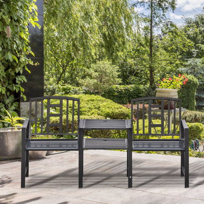 Banc en acier tête-à-tête