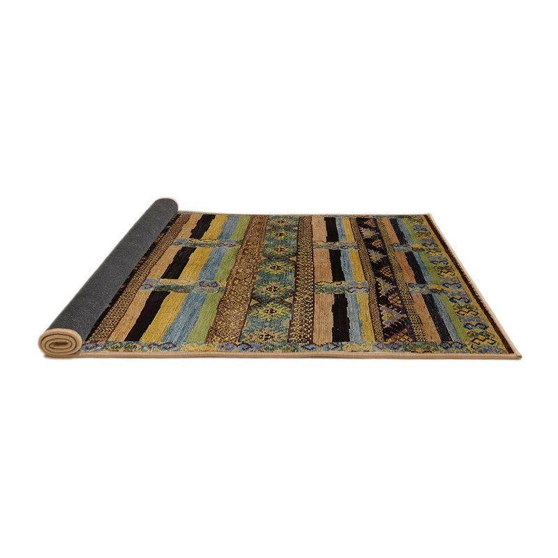 Tapis bleu / vert / jaune Crete, Rond 6 pi