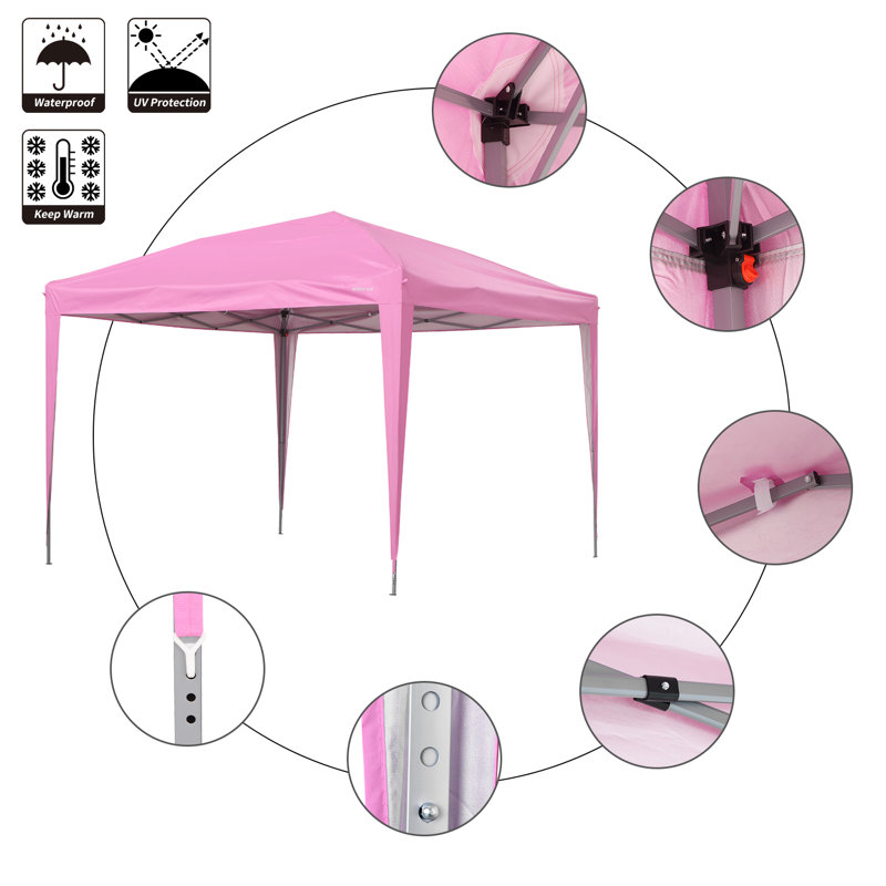 10 pi. L 10 pi. D Auvent escamotable en métal, Rose