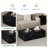 39.3" Black Marble Texture MDF Coffee Table, Luxurious Rectangular Living Room Table