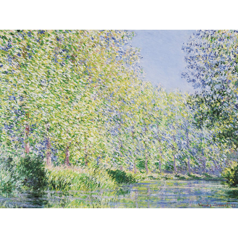 Bend In The Epte River Near Giverny by Claude Monet - Wrapped Canvas Painting, 70cm H x 100cm W x 4cm D