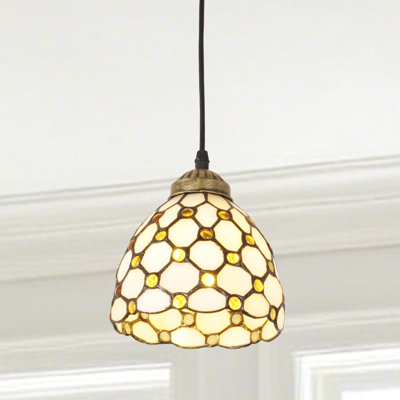 Luminaire suspendu suspendu en verre coloré à une lumière avec abat-jour en verre artistique