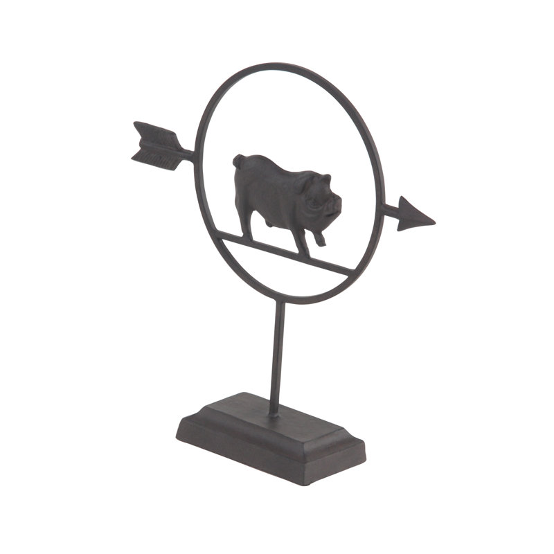 Sculpture de cochon en métal Vanmatre