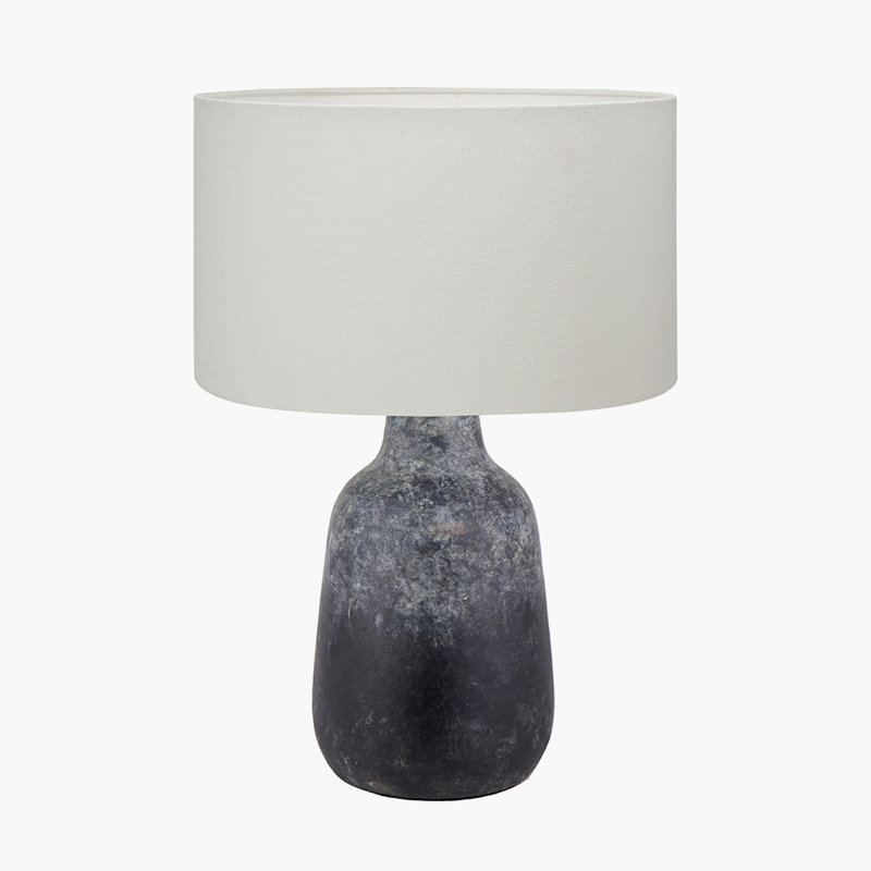 Ceramic Table Lamp, Cotton, White, 20.08" H x 13.75" W x 13.78" D