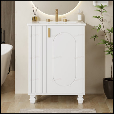 Meuble-lavabo 24 po avec rangement latéral ouvert