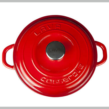Martha Stewart Enameled Cast Iron Round Dutch Oven, 5qt in Red
