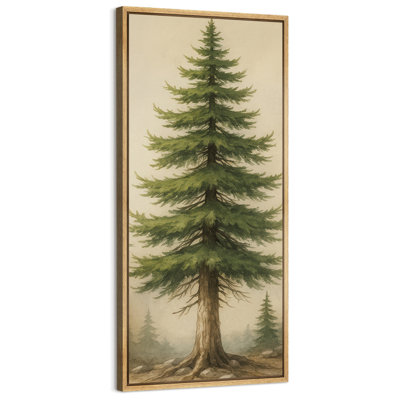 «Tall Pine Tree Forest Nature Landscape», reproduction d'art sur toile encadrée très grande