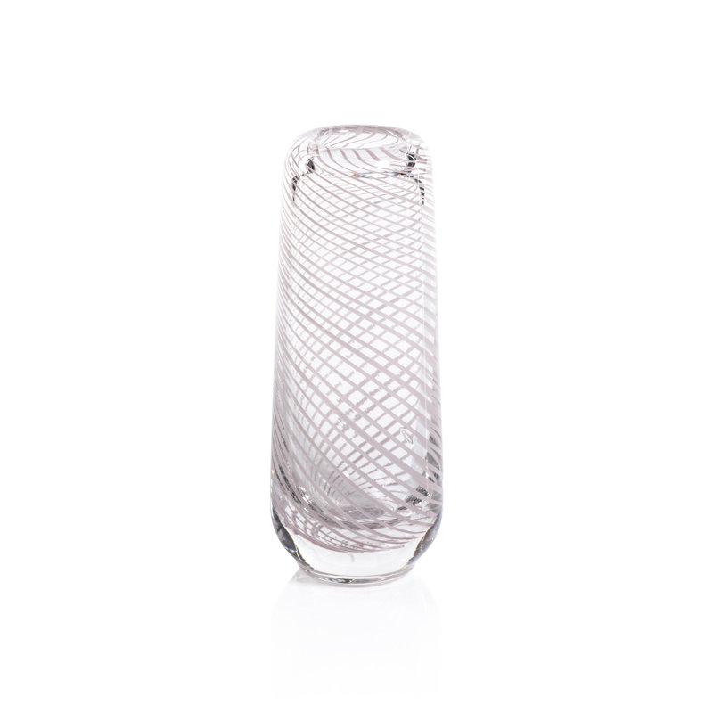 Joshuel Glass Table Vase, Pink/Clear