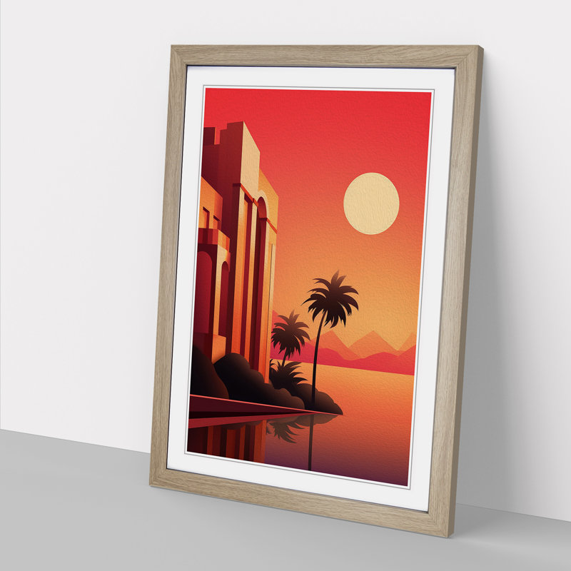 Single Picture Frame Print on Wood, Oak Framed, 64cm H x 46cm W
