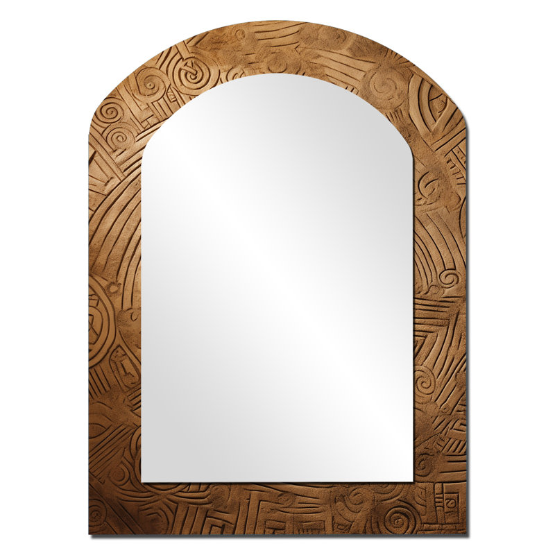 Miroir mural Gold Maze - Beige, 34 po x 25 po