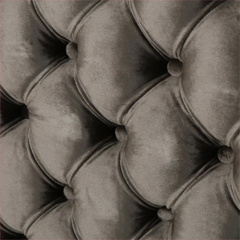 Rectangular Modern Button-Tufted Headboard, Classic Gray Velvet Adjustable Solid Wood Headboard for Queen and Full Size Bedroom