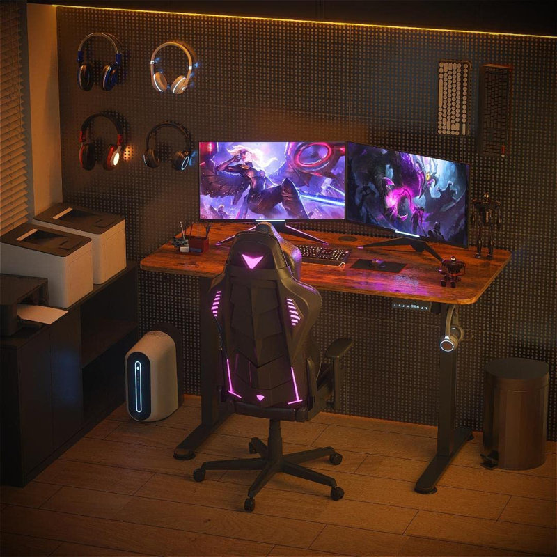 Bureau debout réglable en hauteur l 48 po Panhia, Noir