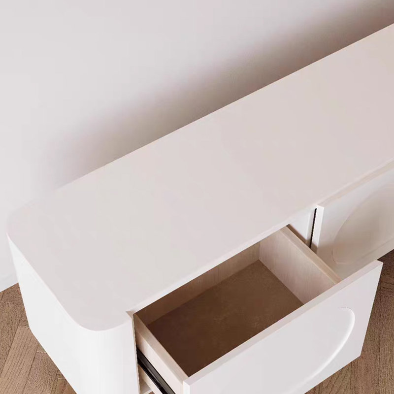 Meuble télé moderne de style crème de sel de mer, 78.74"