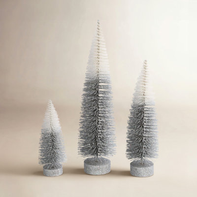 3-Piece Ombre Bottlebrush Tabletop Tree Set