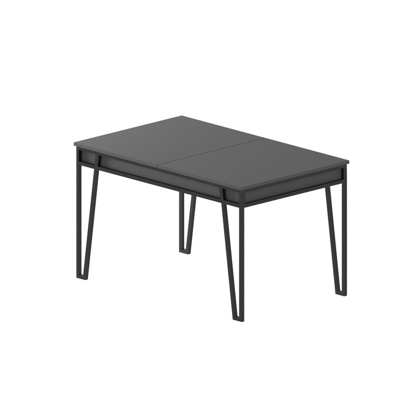 Pal Rectangular Dining Table with Iron Base, Anthracite