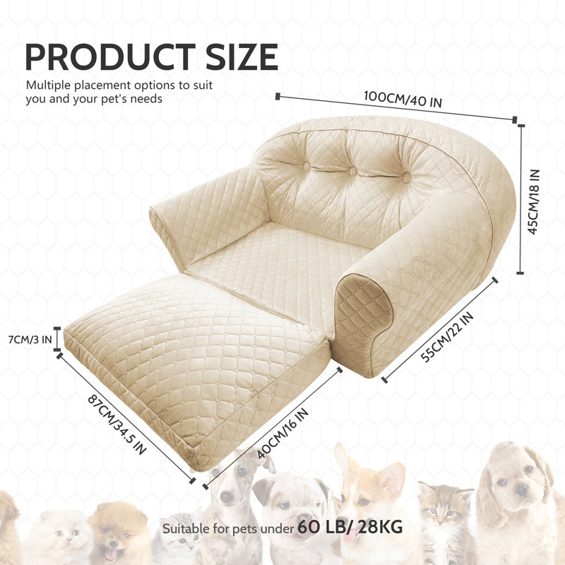 Foldable Breathable Pet Couch Bed