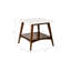 Table de bout blanche avec base en pacane, tablette de rangement disponible, assemblage requis, tablette de 22 po de hauteur et bois, 24 po x 22 po x 24 po-1472143852