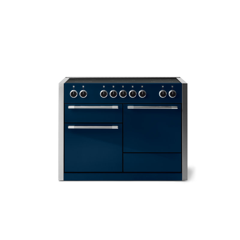 AGA Mercury 48"W. 6 Cu.Ft. Freestanding Induction Convection Range with Brushed Nickel Trim, Induction, Indigo