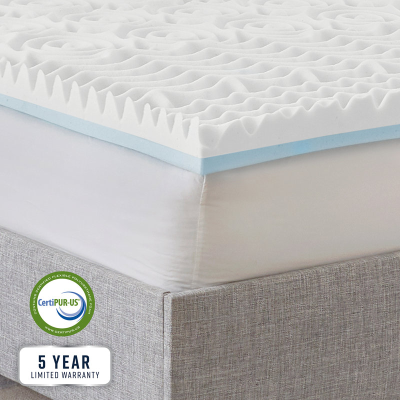 3" Reversible Dual Sided Memory Foam Mattress Topper, Twin