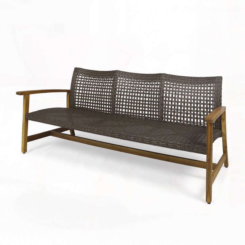 75.25"L Patio Rattan Sofa, Natural