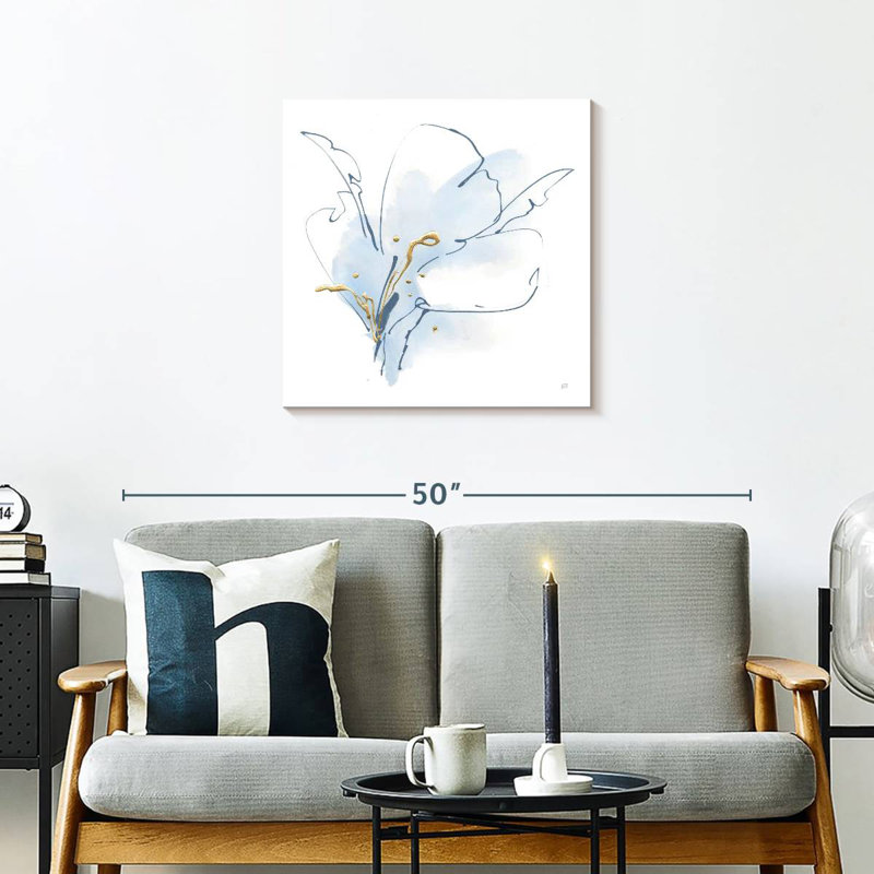 Avery bleu et or floral I, H 24 po x l 24 po