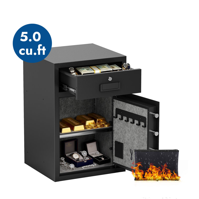 Coffre-fort robuste avec tablettes de tiroir et de rangement - Rangement sécuritaire pour la maison et le bureau (modèle 60: 4,2 pieds cubes / modèle 90: 8,3 pieds cubes)