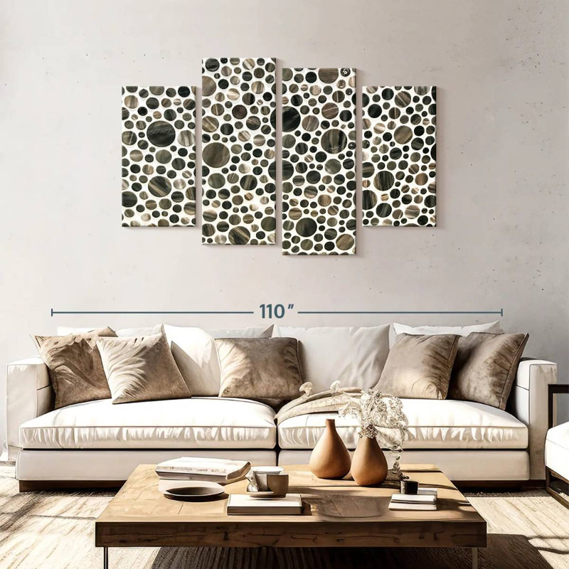 Avery Round Stone Tiles, 48" H x 75" W