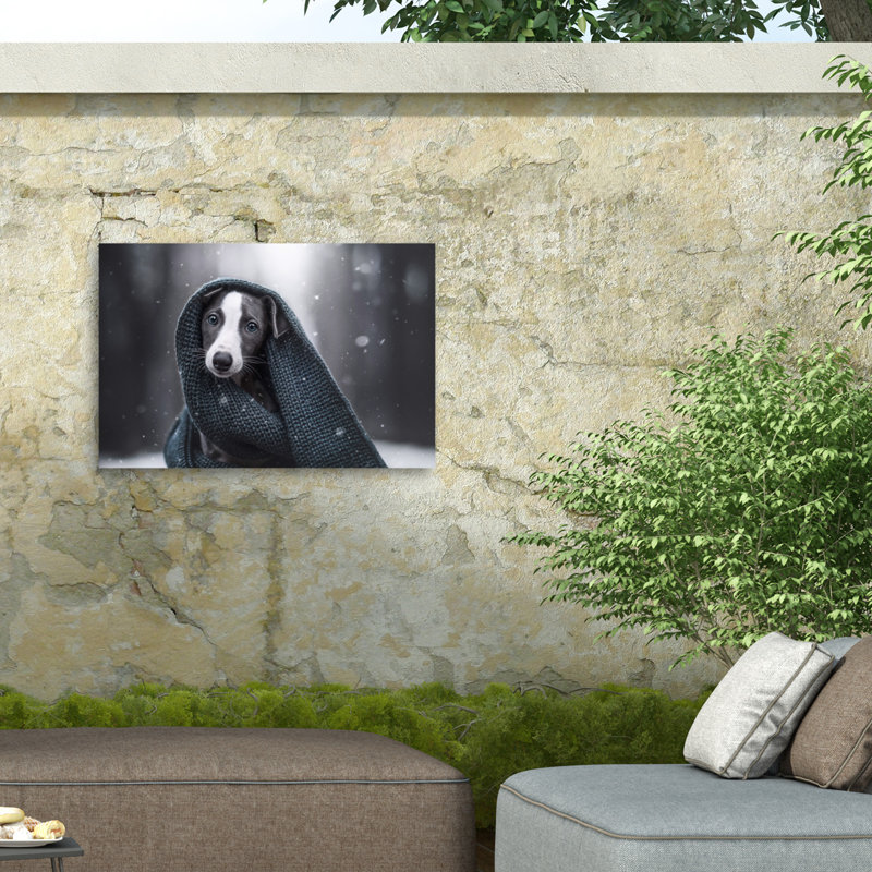 Natalie Grosse chiot dans une toile d'extérieur en couverture, H 12 po x l 19 po