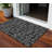 3' X 5' Black Charcoal And Ivory Geometric Washable Indoor Outdoor Area Rug