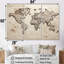 Rustic Route World Map - ensemble d'art sur toile carte du monde-107741506-107741508