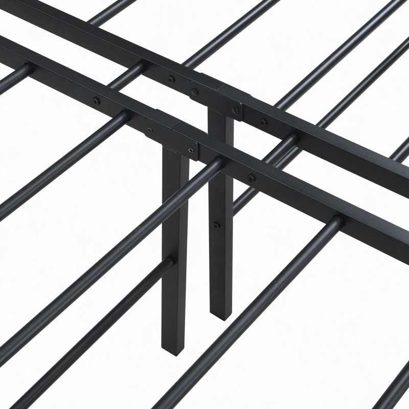 Structure de lit, structure de lit en métal robuste, assemblage rapide et facile, pas de bruit, Grand lit