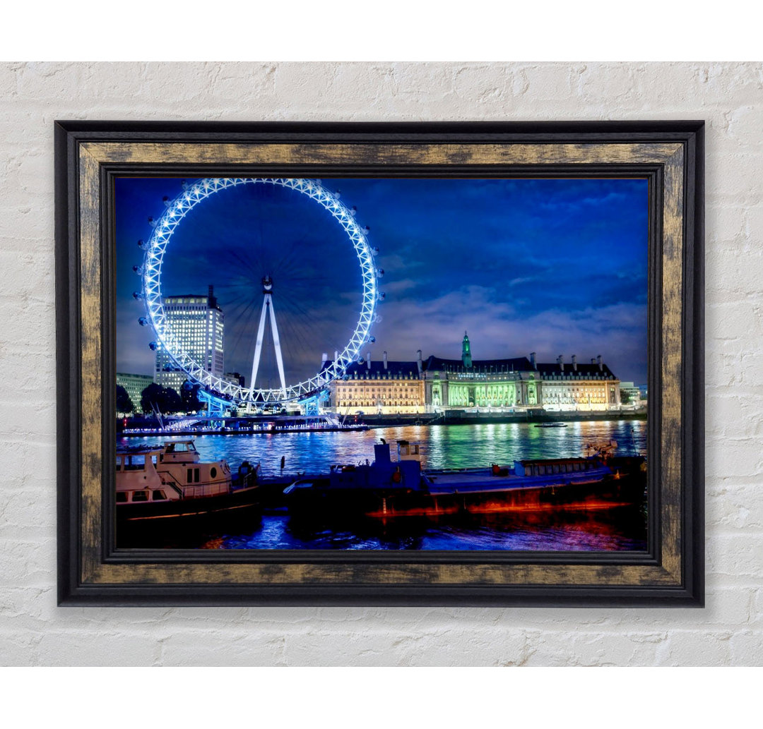 London-Eye Dusk - Einzelner Bilderrahmen Kunstdrucke