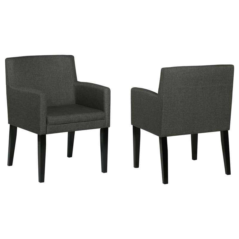 Chaise de salle à manger rembourrée grise (ensemble de 2)
